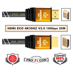 PROFICON HDMI ECO 4K30HZ V2.0 18Gbps 20m NEW καλώδιο εύκαμπτο επαγγελματικό οικονομικό άριστης ποιότητας